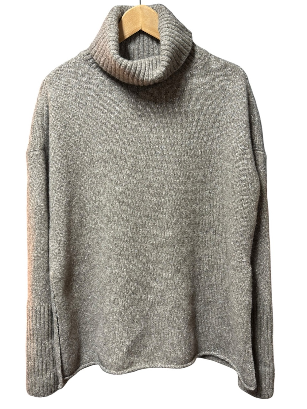 AllSaints RWS Wool Turtleneck Sweater Small Heathered Minimalist Quiet Luxury